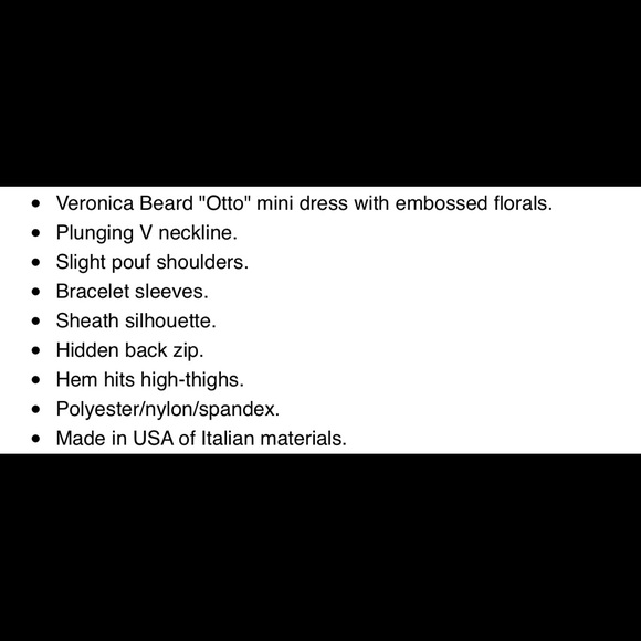 VERONICA BEARD BLACK COCKTAIL MINI DRESS - Picture 7 of 7